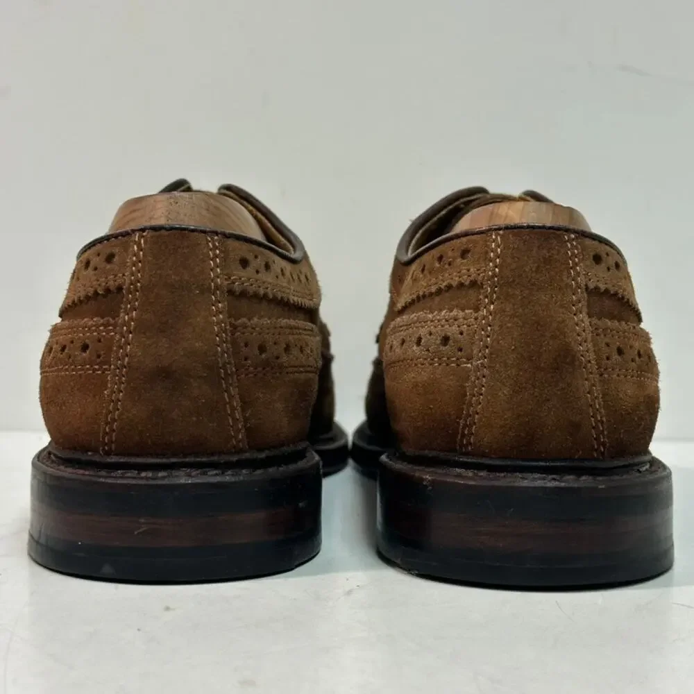 VGUC Grant Stone x J. Crew Ludlow Suede Wingtip Longwing Brown Bench Made 7.5